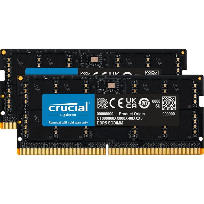 Crucial SODIMM, DDR5, 64GB, 4800MHz, CL40, Kit of 2