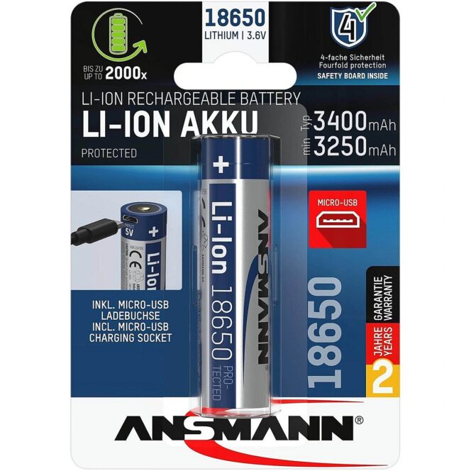 Ansmann 18650, 3400mAh, x1