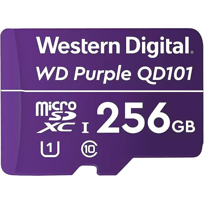 Western Digital Purple QD101, microSDXC, 256GB, Class 10, UHS-I, U1