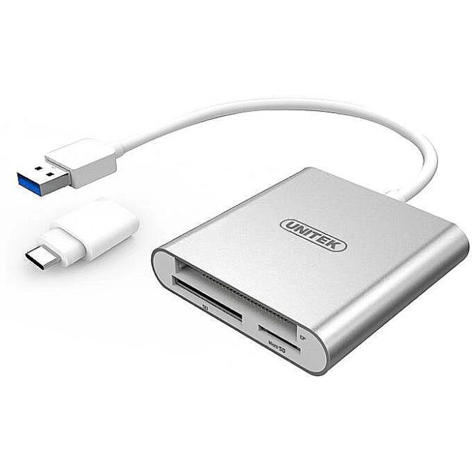 Unitek USB3.0 to Multi-In-One Aluminium Card Reader (With USB Type-C Adaptor)