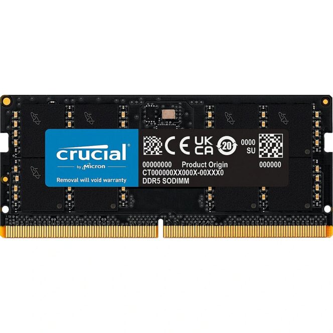 Crucial SODIMM, DDR5, 48GB, 5600MHz, CL46, Single stick