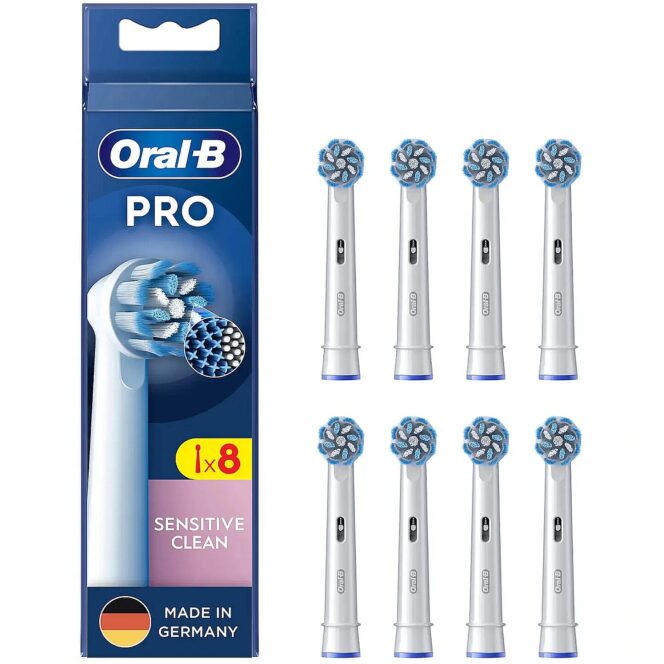 Braun Oral-B Pro Sensitive Clean brush heads pack of 8 (white)