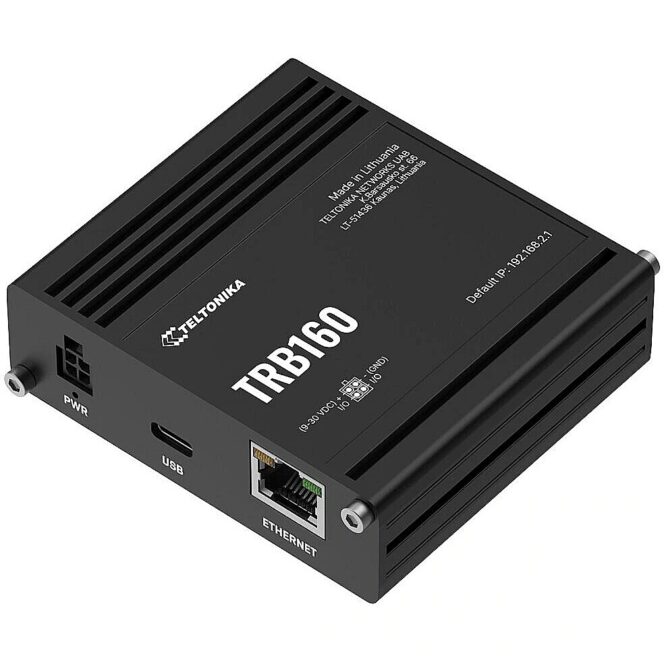 Teltonika TRB160 LTE Router: No WiFi, 4G LTE CAT 6 IoT GATEWAY, SIM, Enthernet port, USB Type-C