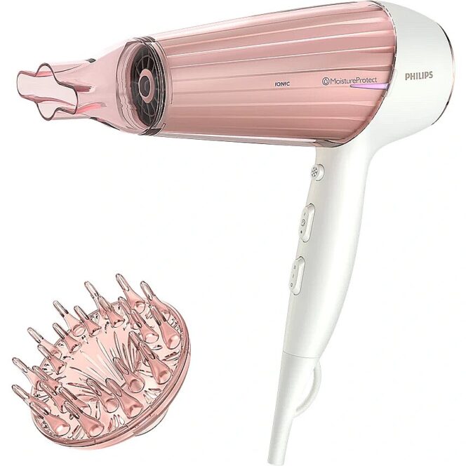 Philips | Hair Dryer | HP8281/00 | 2300 W | Number of temperature settings 6 | Ionic function | Diffuser nozzle | Pearl White/Pink Golden