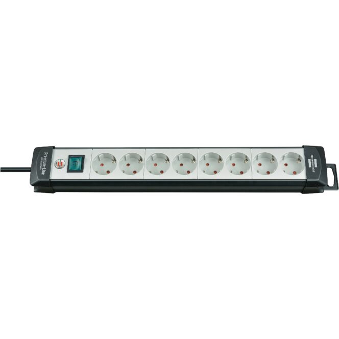 Brennenstuhl Premium-Line Power Strip 8-way, 5m, Black/Gray