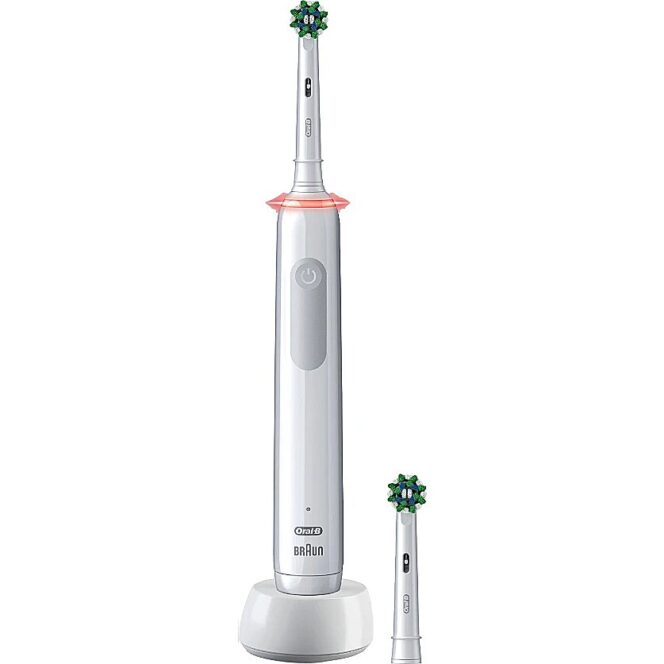 Oral-B Electric Toothbrush | Pro 3 3000 Cross Action | Rechargeable | For adults | Number of brush heads included 2 | Number of teeth brushing modes 3 | White