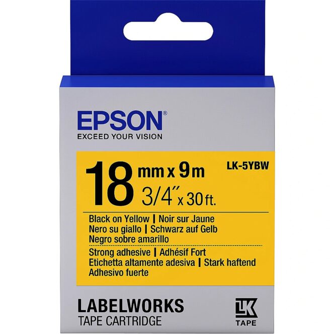 Epson TAPE LK-5YBW STRNG ADH BLK-/ YELL 18/9